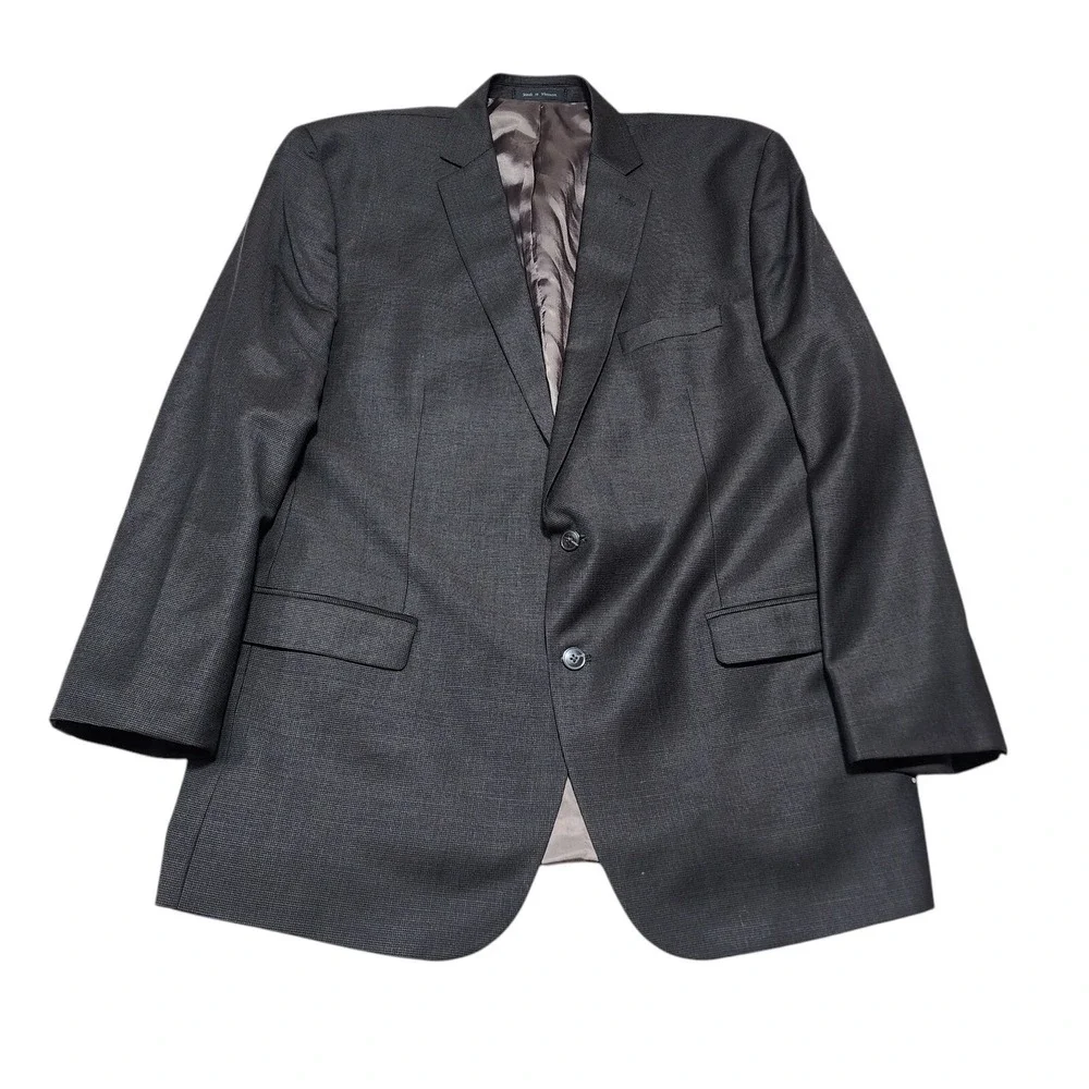 Calvin Klein Suit Jacket Men 48R Brown‎ 100% Wool Two Button Blazer